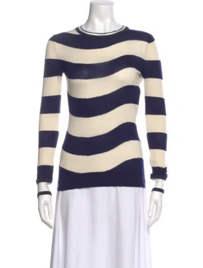 Pre-owned Fendi Cashmere Striped Sweater In Blue