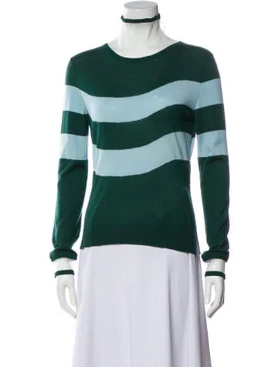 Pre-owned Fendi Cashmere Striped Sweater In Green