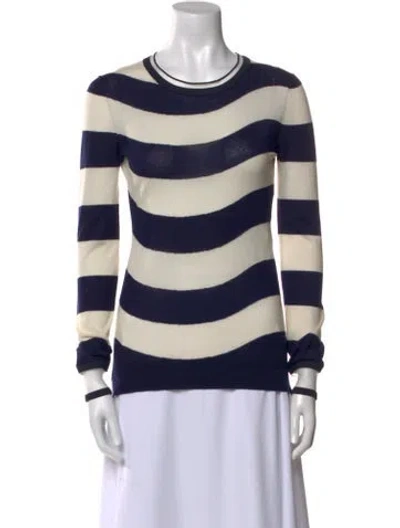 Pre-owned Fendi Cashmere Striped Sweatshirt In Neutral