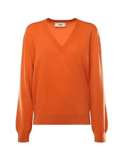 Fendi Cashmere Sweater In Orange