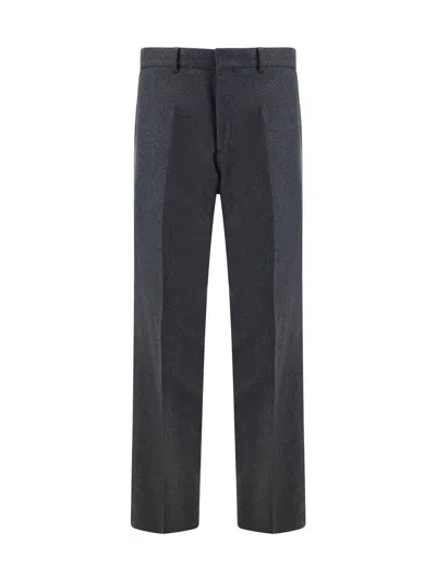 Fendi Straight Leg Trousers With Side And Back Pockets In Gray