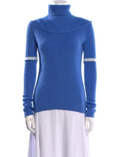 Pre-owned Fendi Cashmere Turtleneck Sweater In Blue