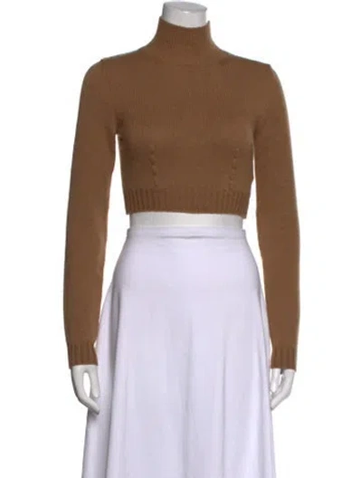 Pre-owned Fendi Cashmere Turtleneck Sweater In Brown