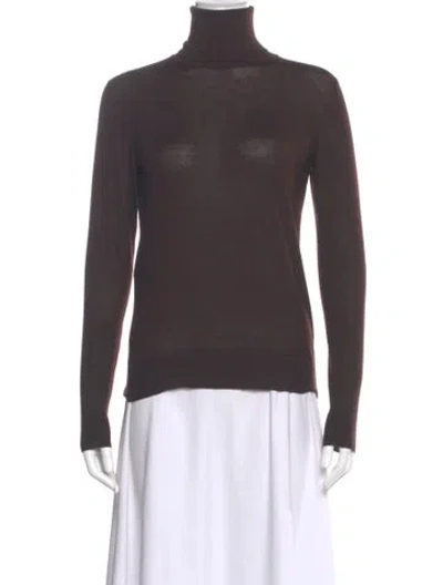 Pre-owned Fendi Cashmere Turtleneck Top In Gray