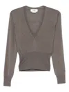 Fendi Cashmere Blend Sweater Featuring Contrast Trim In Gray