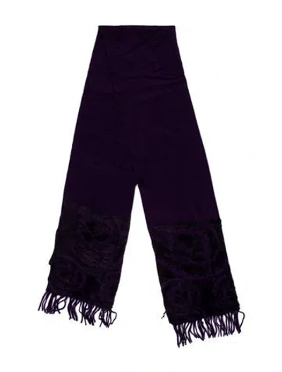 Pre-owned Fendi Cashmere Vintage Scarf In Purple