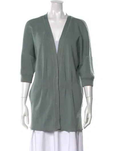 Pre-owned Fendi Cashmere V-neck Sweater In Blue