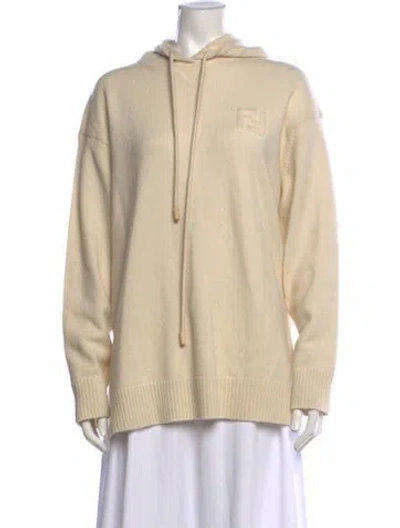 Pre-owned Fendi Cashmere V-neck Sweater In Neutrals