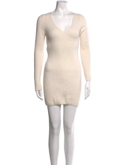 Pre-owned Fendi Cashmere V-neck Sweater In Neutrals
