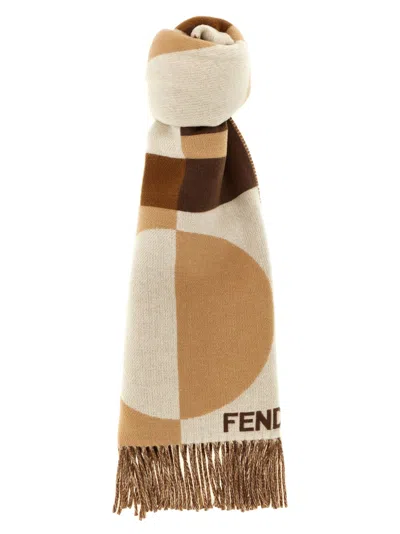 Fendi Cashmere Wool Scarf Scarves And Foulards Brown