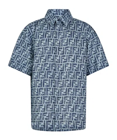 Fendi Casual Shortsleeve Shirt In Blue