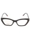 Fendi Cat-eye Metallic Logo Sided Glasses In 001 - Black