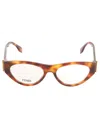 Fendi Cat-eye Metal Logo Sided Glasses In Brown