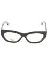 Fendi Cat-eye Metallic Logo Sided Glasses In 001 - Black