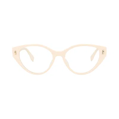 Pre-owned Fendi Cat Eye Optical Glasses 'ivory/transparent' | Cream | Women's Size Onesize