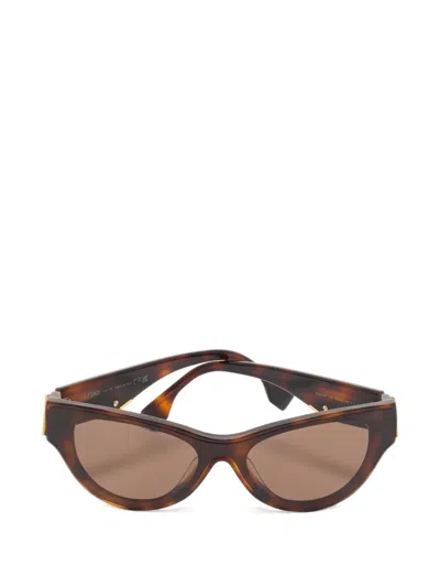 Pre-owned Fendi Cat-eye Sunglasses In Brown