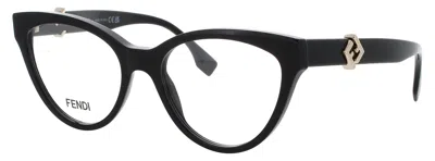 Fendi Cat-eye Acetate Eyeglasses In 001 - Shiny Black / Demo