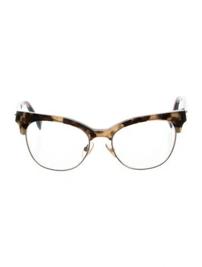 Pre-owned Fendi Cat-eye Eyeglasses In Brown