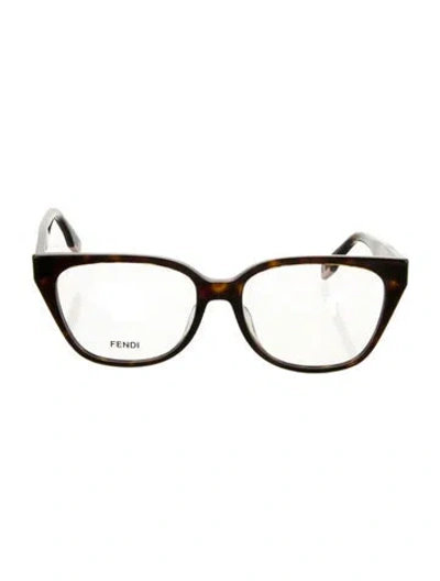 Pre-owned Fendi Cat-eye Eyeglasses In Brown