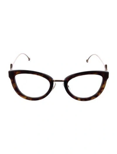 Pre-owned Fendi Cat-eye Eyeglasses In Brown