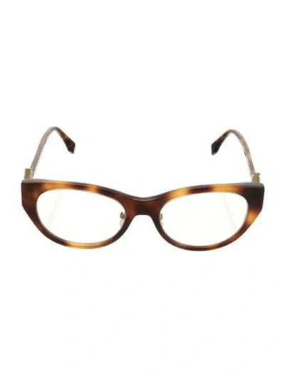 Pre-owned Fendi Cat-eye Eyeglasses In Brown