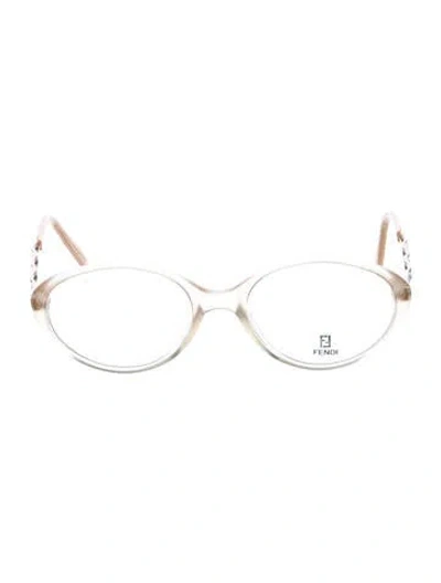 Pre-owned Fendi Cat-eye Eyeglasses In Clear/white