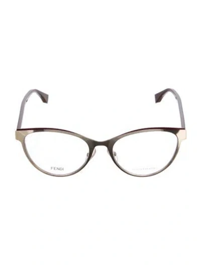 Pre-owned Fendi Cat-eye Eyeglasses In Gold