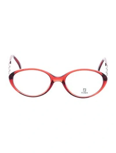 Pre-owned Fendi Cat-eye Eyeglasses In Red