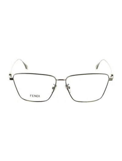 Pre-owned Fendi Cat-eye Eyeglasses In Silver
