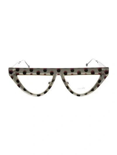 Pre-owned Fendi Cat-eye Eyeglasses In Silver