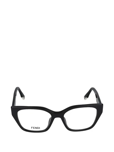 Fendi Cat-eye Frame Glasses In Black