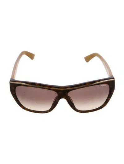Pre-owned Fendi Cat-eye Gradient Sunglasses In Brown