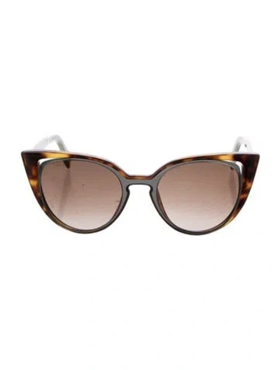 Pre-owned Fendi Cat-eye Gradient Sunglasses In Brown