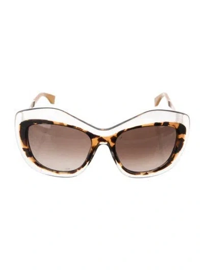 Pre-owned Fendi Cat-eye Gradient Sunglasses In Brown