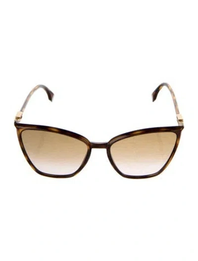 Pre-owned Fendi Cat-eye Gradient Sunglasses In Brown