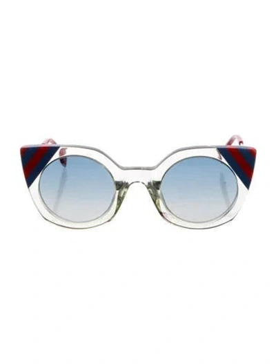 Pre-owned Fendi Cat-eye Gradient Sunglasses In Transparent