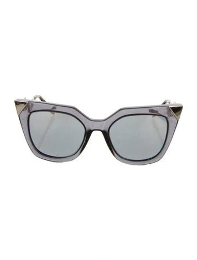 Pre-owned Fendi Cat-eye Mirrored Sunglasses In Black