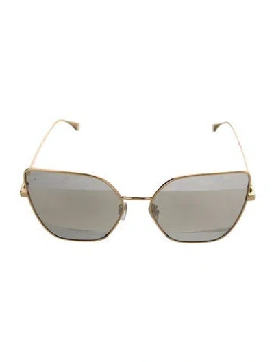 Pre-owned Fendi Cat-eye Mirrored Sunglasses In Gold