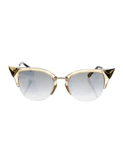Pre-owned Fendi Cat-eye Mirrored Sunglasses In Gold