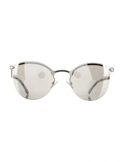 Pre-owned Fendi Cat-eye Mirrored Sunglasses In Grey