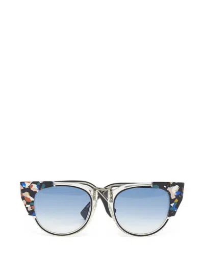 Pre-owned Fendi Cat-eye Sunglasses In Black