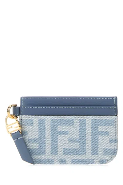 Fendi Cc Case Flat Denim Ff/vit.c