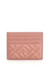 Fendi Ff Motif Nappa Leather Uette Cardholder Accessories In Pink
