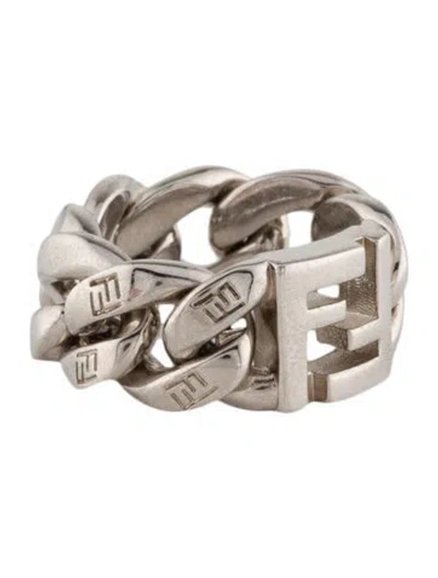 Pre-owned Fendi Chain Band Ring In Multi