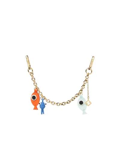 Fendi Chain Fish Charm In Multi