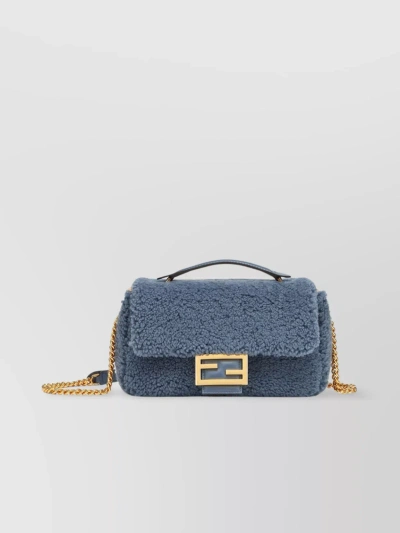 Fendi Chain Midi Shoulder Bag In Blue