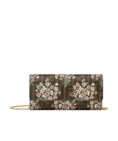 Fendi Chain Shoulder Bag In Black