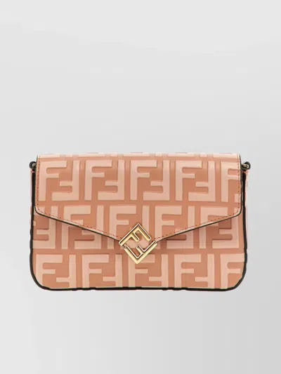 FENDI CHAIN STRAP DIAMOND WALLET WITH GOLD-TONE HARDWARE