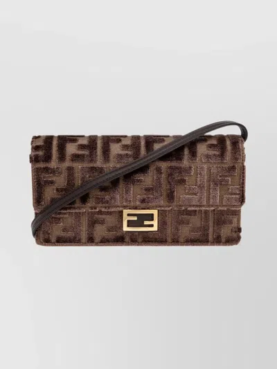 Fendi Chain Wallet Adjustable Strap In Brown