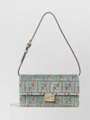 Fendi Wallet On Chain Uette In Ff Jacquard Velvet Bags In Green